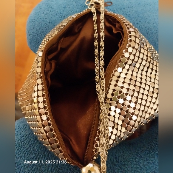 Elegant Silver Mesh Minibag - Picture 3 of 4